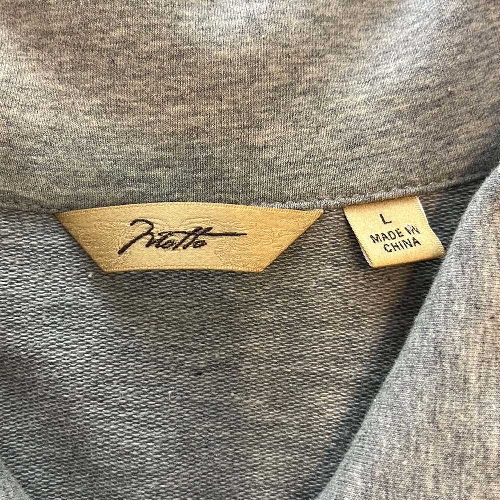 Motto Brand button up colored cardigan/jacket sweatshirt material gray/black L - Picture 5 of 10